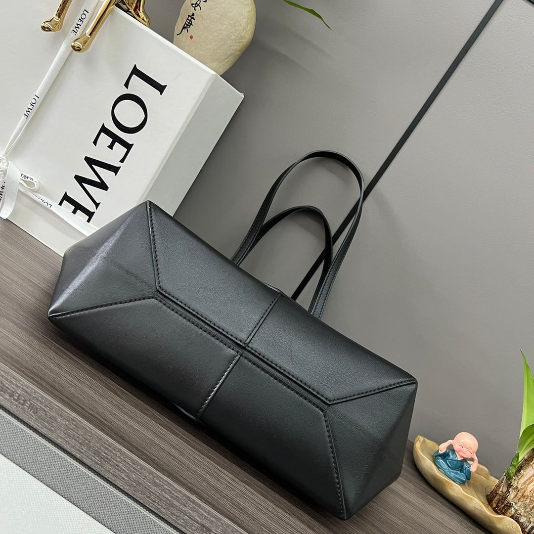PUZZLE FOLD CROPPED 39 BAG IN BLACK SOLF GRAINED CALFSKIN - Image 3