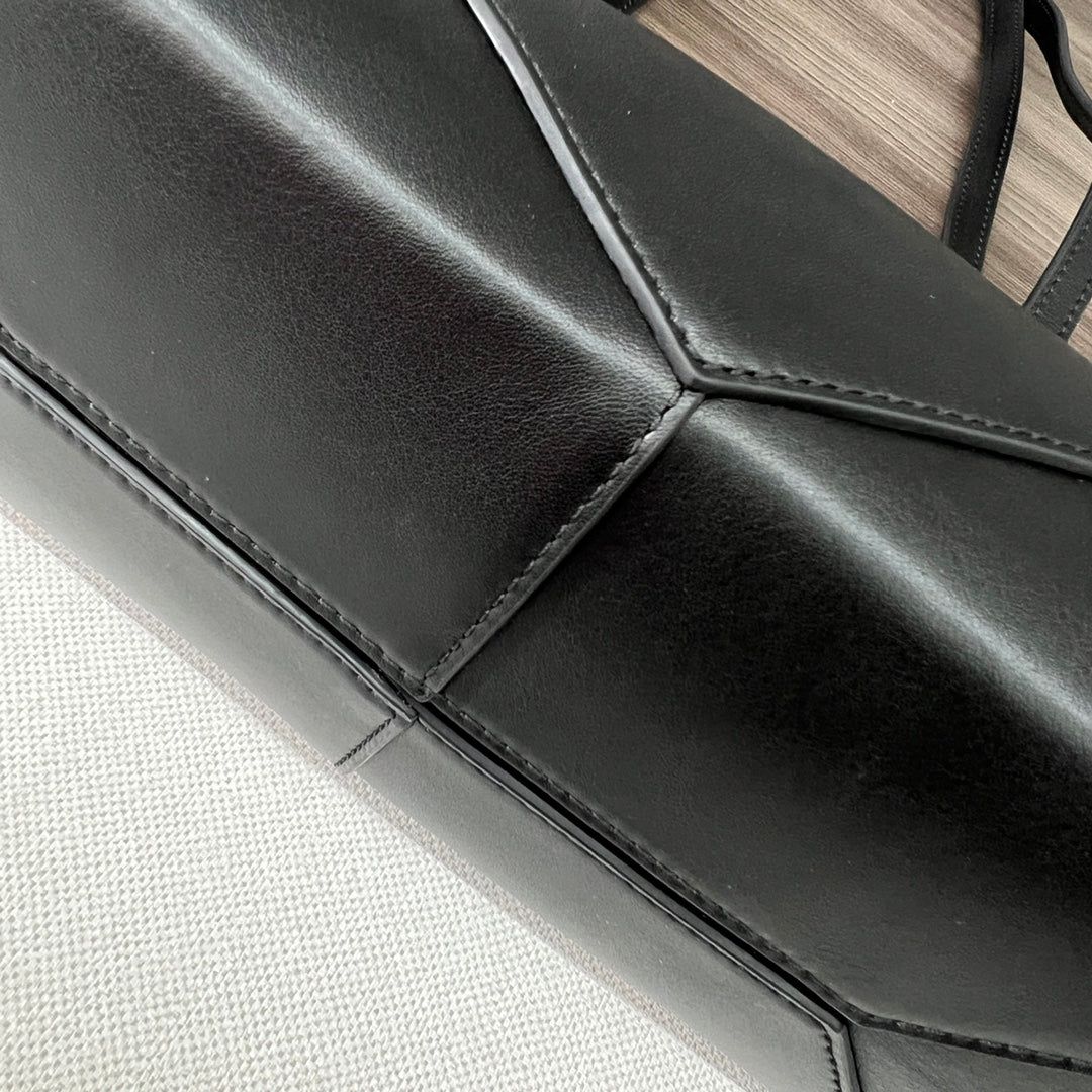PUZZLE FOLD CROPPED 39 BAG IN BLACK SOLF GRAINED CALFSKIN - Image 8