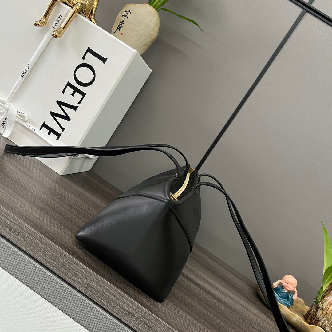 PUZZLE FOLD CROPPED 39 BAG IN BLACK SOLF GRAINED CALFSKIN - Image 5
