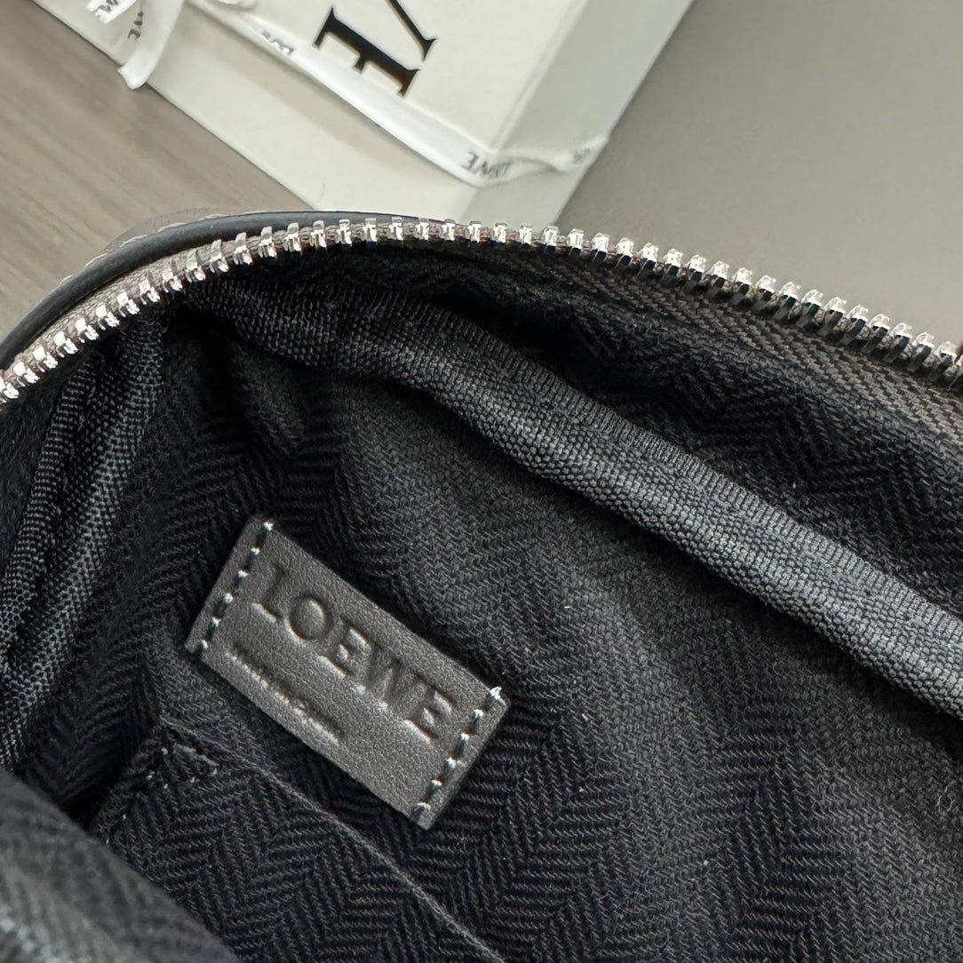 Loewe XS Military Messenger Bag 24.5 Charcoal Grey Cowhide - Image 7
