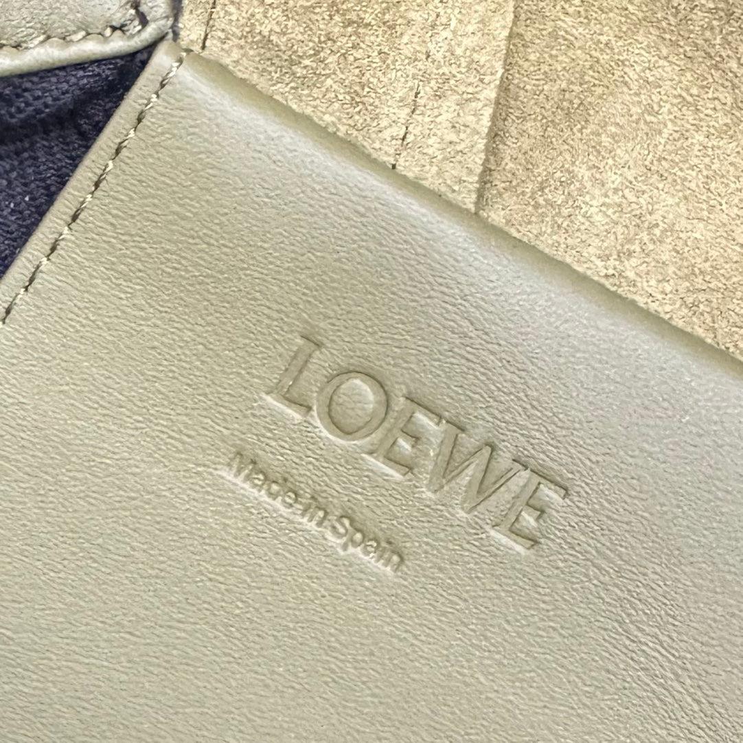 Loewe 2025 Flamenco Backpack 40cm Olive Green Calfskin 274688 - Image 9