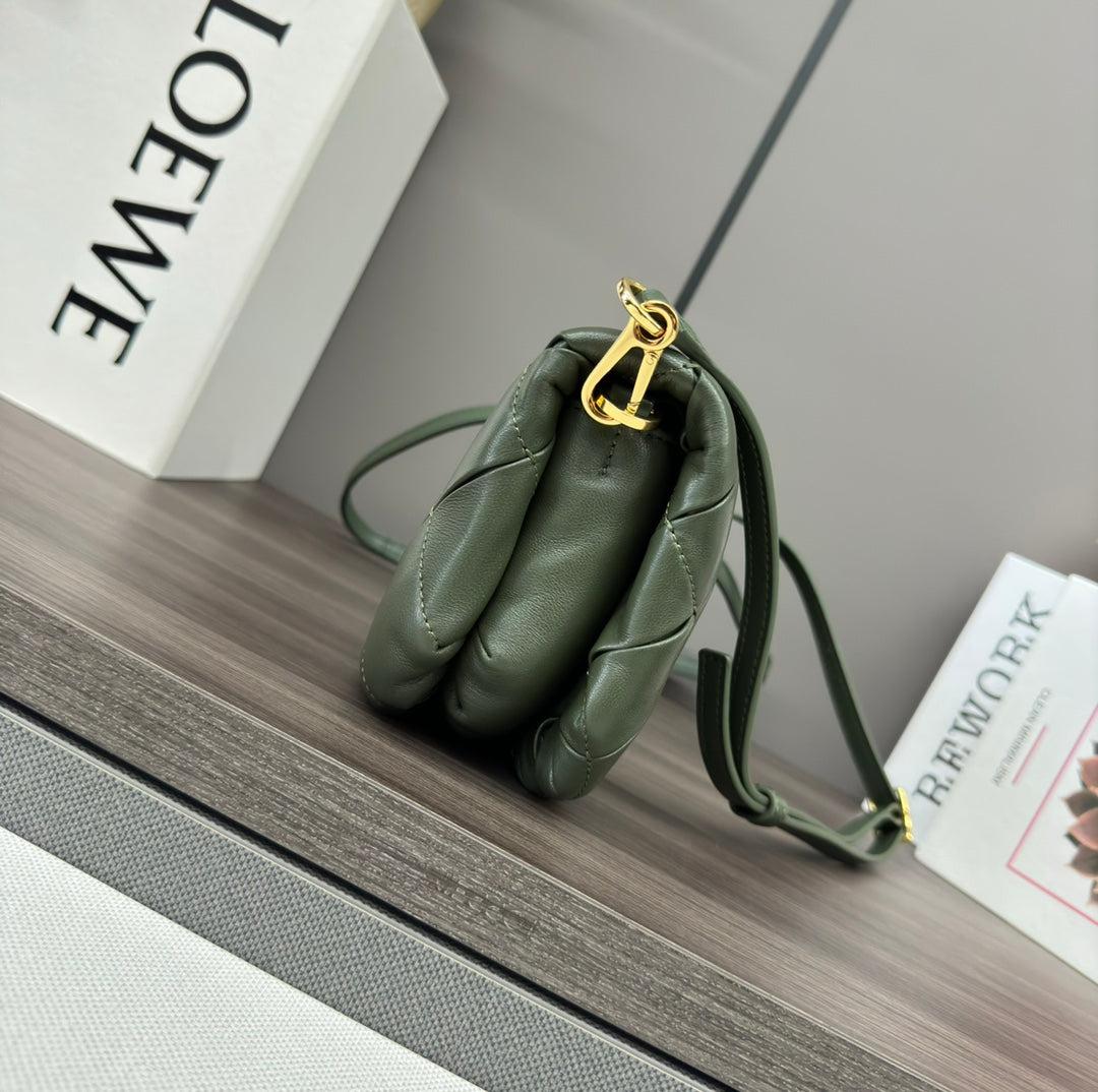 Alternative view of Loewe 25s Puffer Goya Bag 20 Bottle Green Lambskin