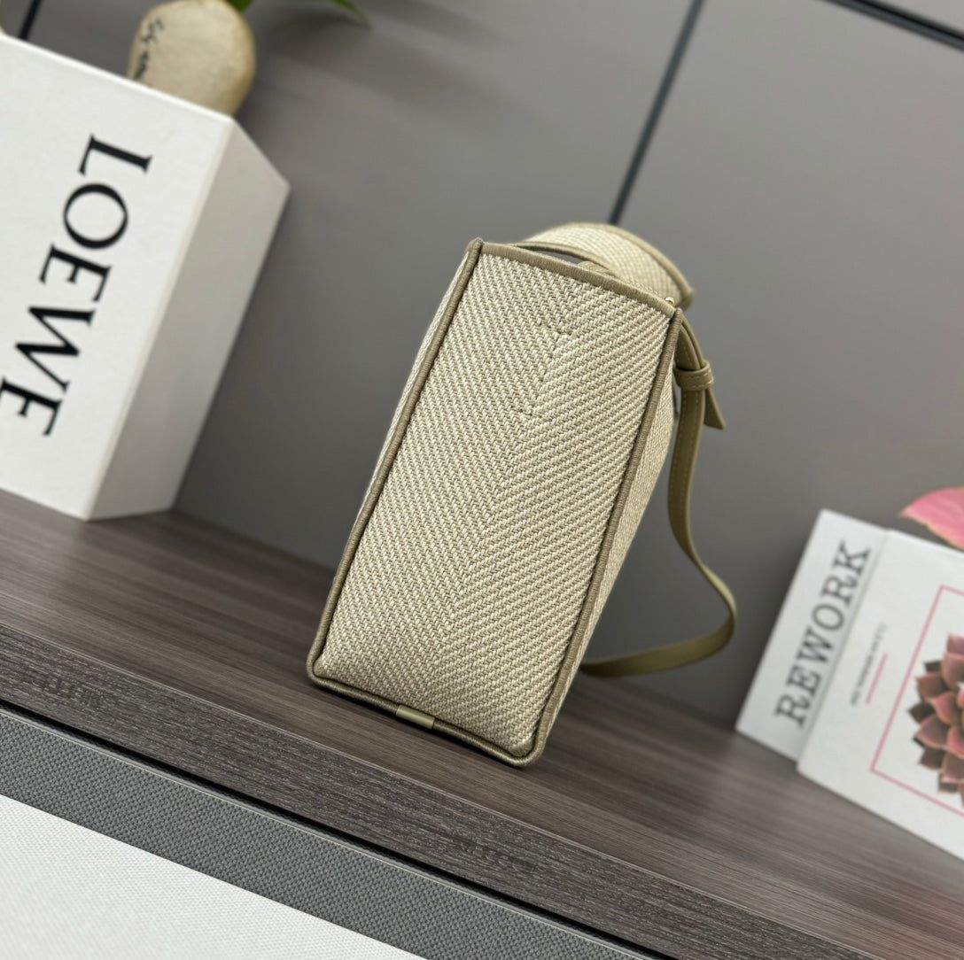 SMALL 24 LOEWE FONT TOTE IN ECRU JACQUARD CANVAS - Image 9