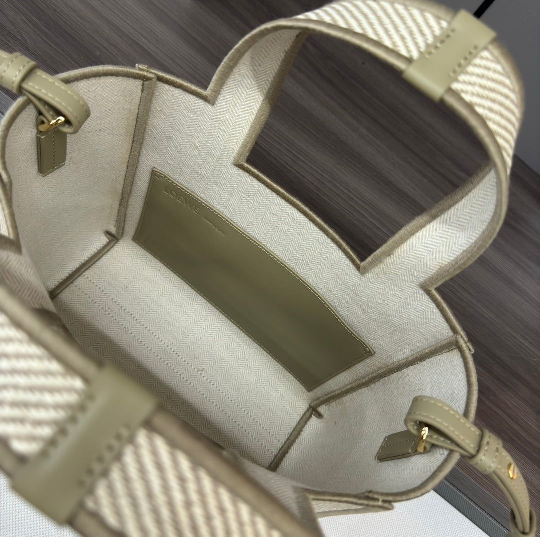 SMALL 24 LOEWE FONT TOTE IN ECRU JACQUARD CANVAS - Image 7