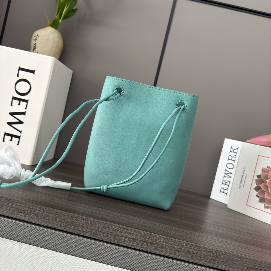 Alternative view of Loewe Small Pebble Hobo Light Blue Smooth Calfskin