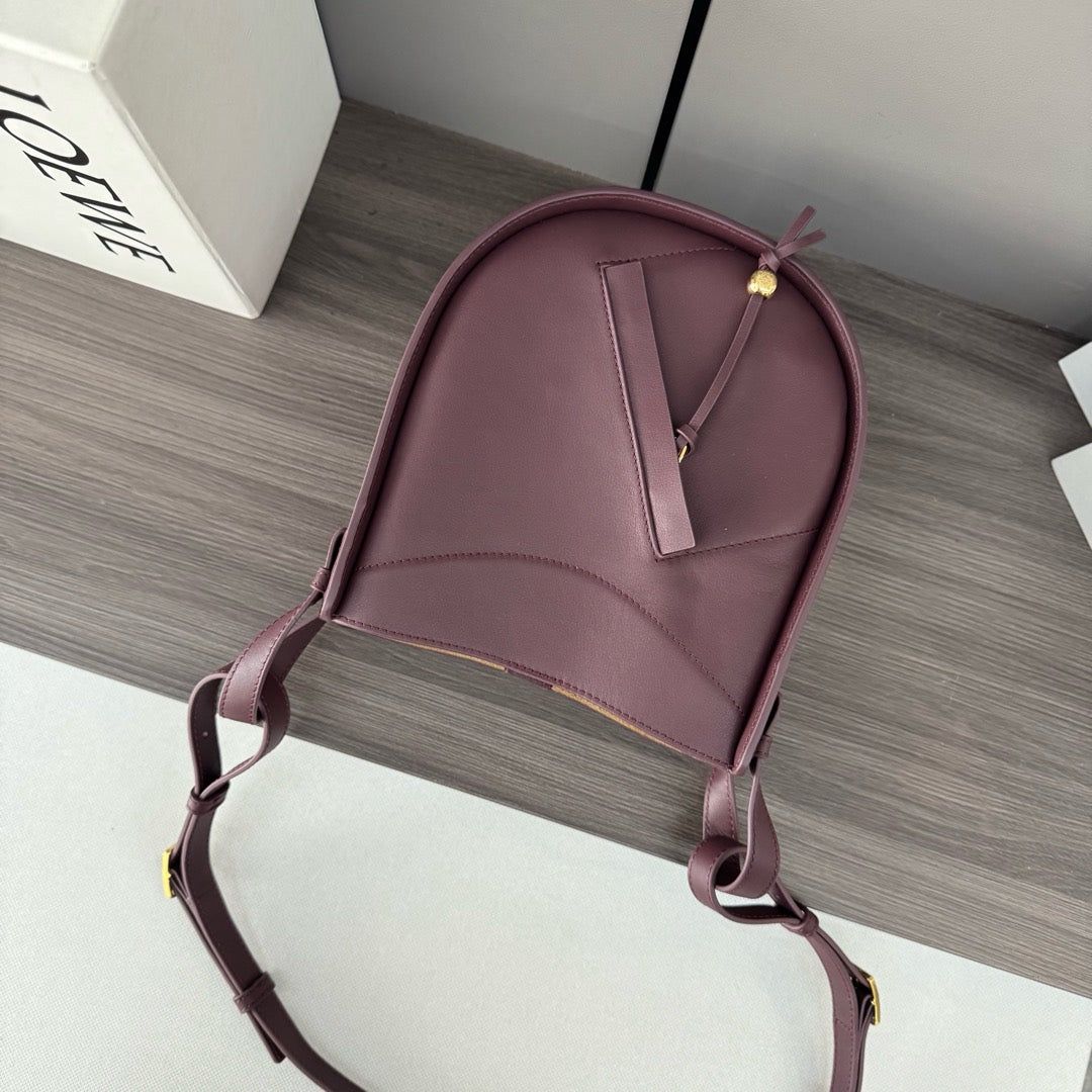 Loewe Hammock Slice Bag Reddish-Brown Shiny Calfskin - Image 9