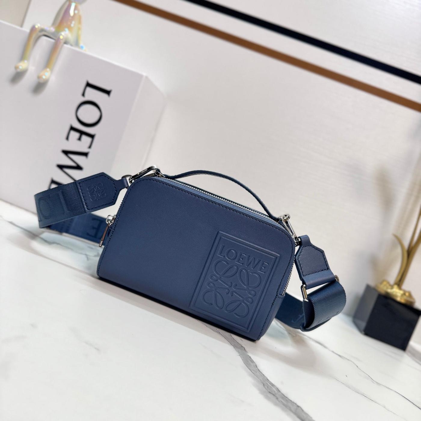 Loewe Mini Crossbody Camera Blue Calfskin 18cm