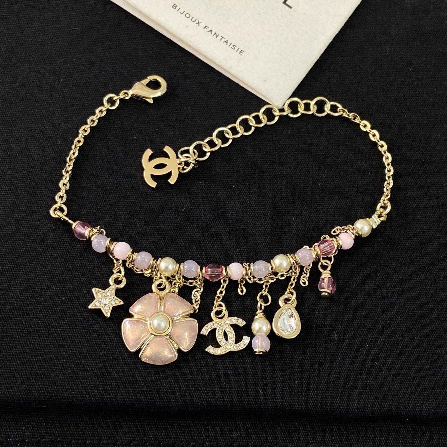 Alternative view of Chanel Silver Multi-Charm Pearl Tassel Bracelet