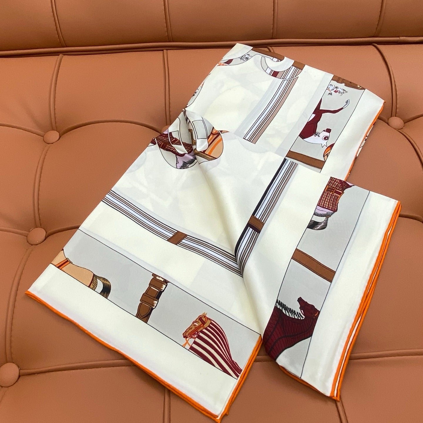 Hermès Silk Geometric Scarf - Image 7