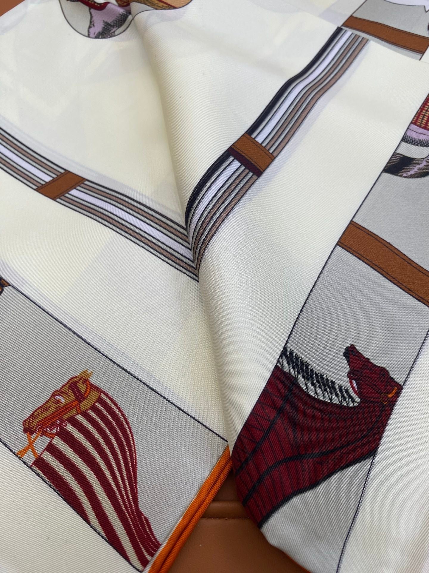Hermès Silk Geometric Scarf - Image 4