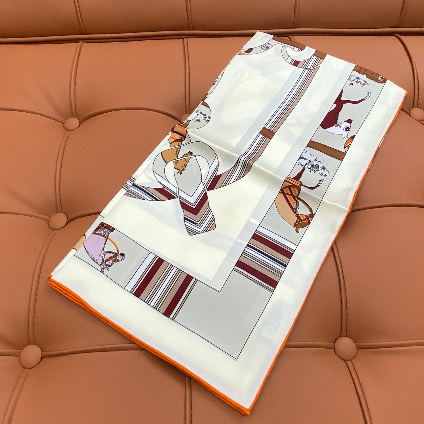 Hermès Silk Geometric Scarf - Image 9