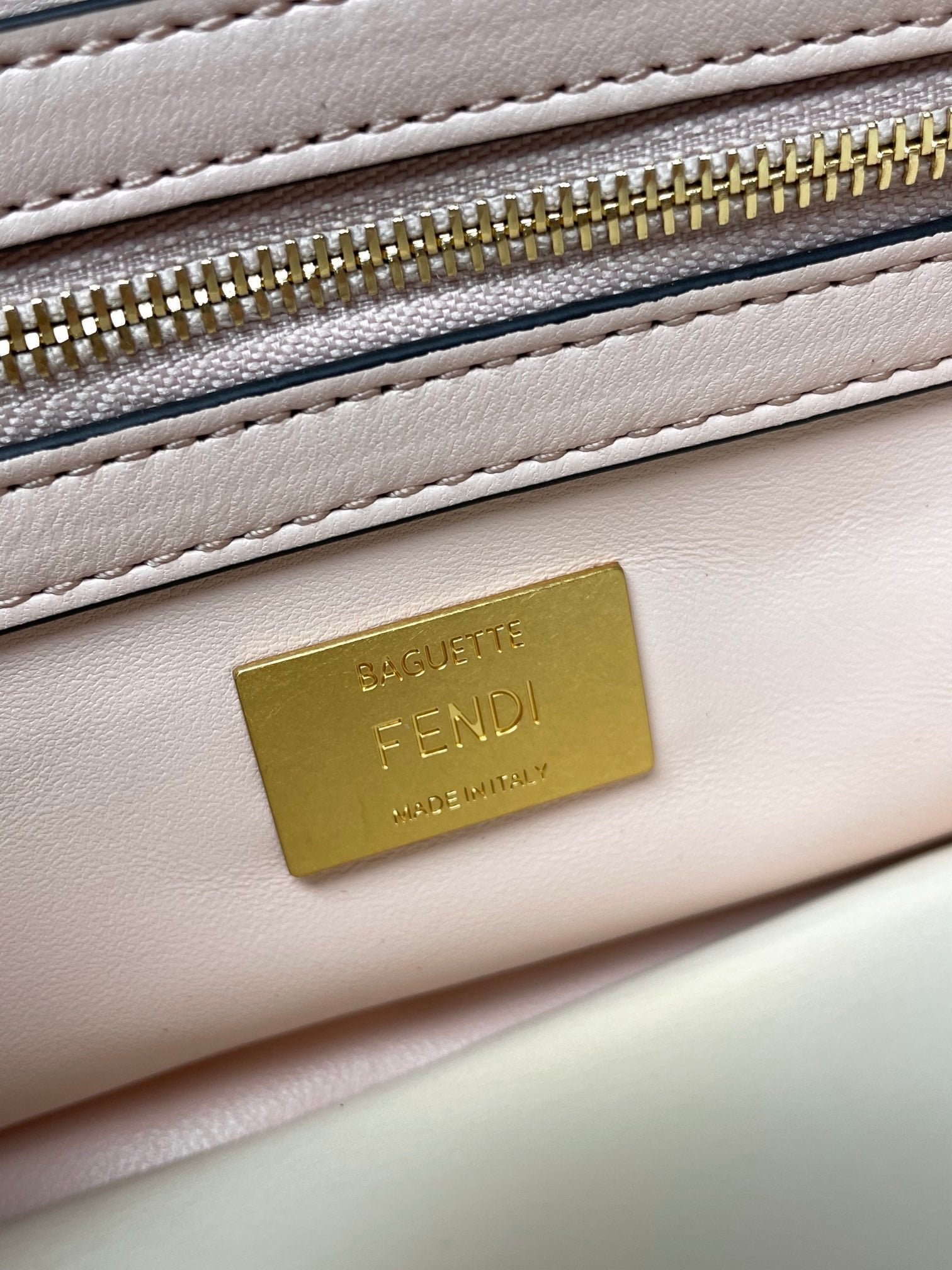 Fendi Baguette 24 Pink Motif Calfskin Bag - Image 8