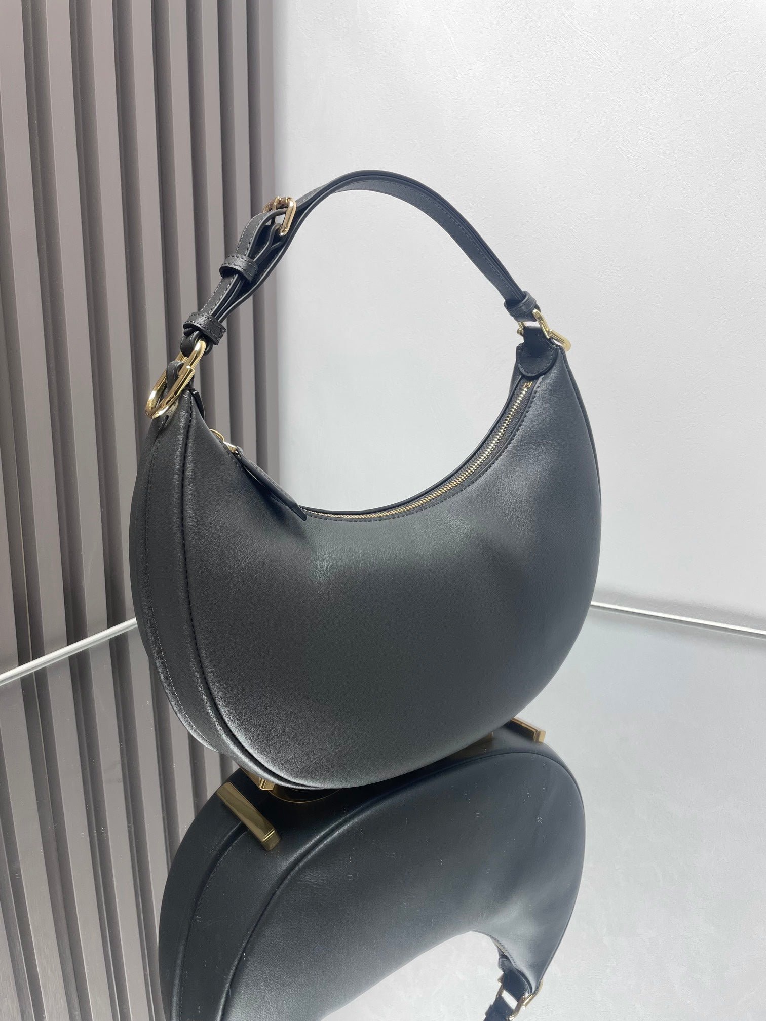 Alternative view of Fendi Fendigraphy Medium Black Lambskin