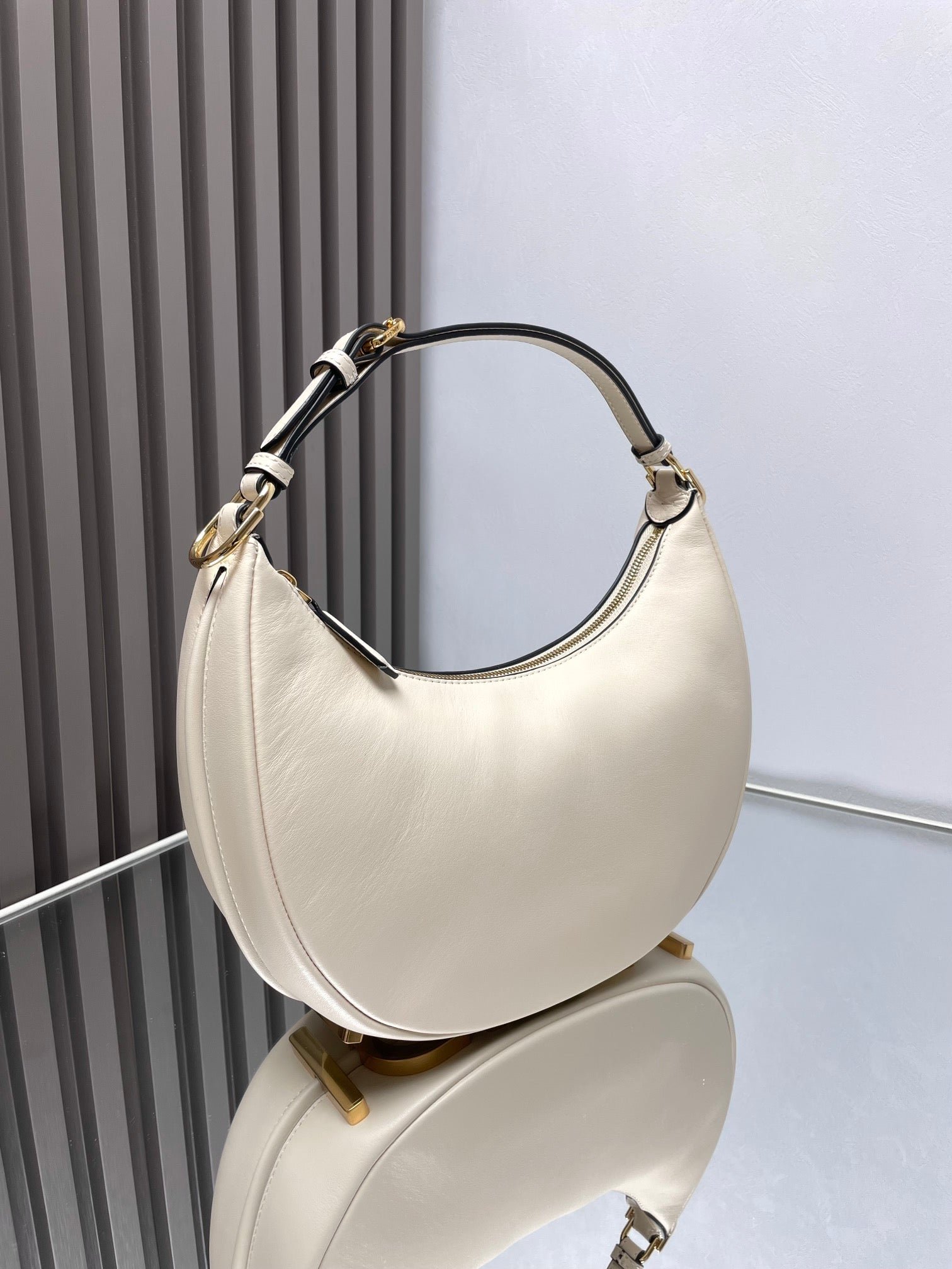 Alternative view of Fendi Fendigraphy Medium White Lambskin