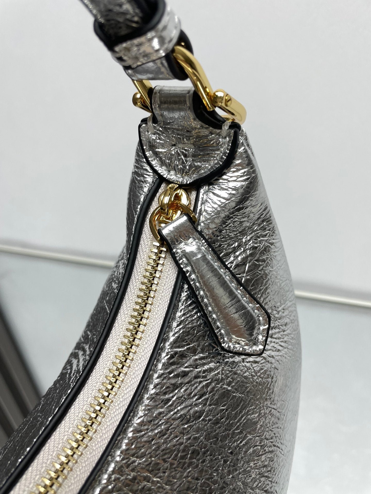 Fendigraphy Medium Silver Metallic Lambskin Bag - Image 8