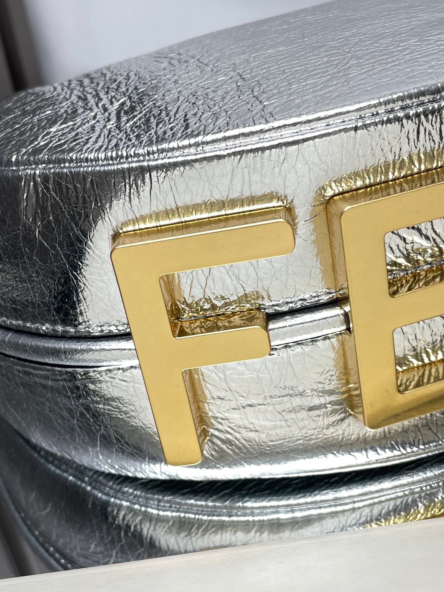Fendigraphy Medium Silver Metallic Lambskin Bag - Image 4