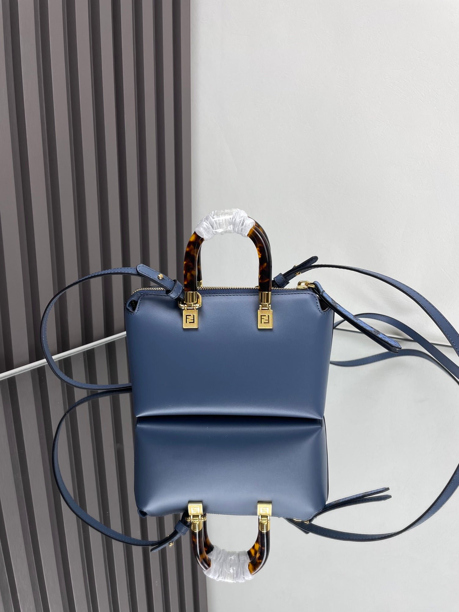 Fendi By The Way Mini Aegean Blue Lambskin Bag - Image 3