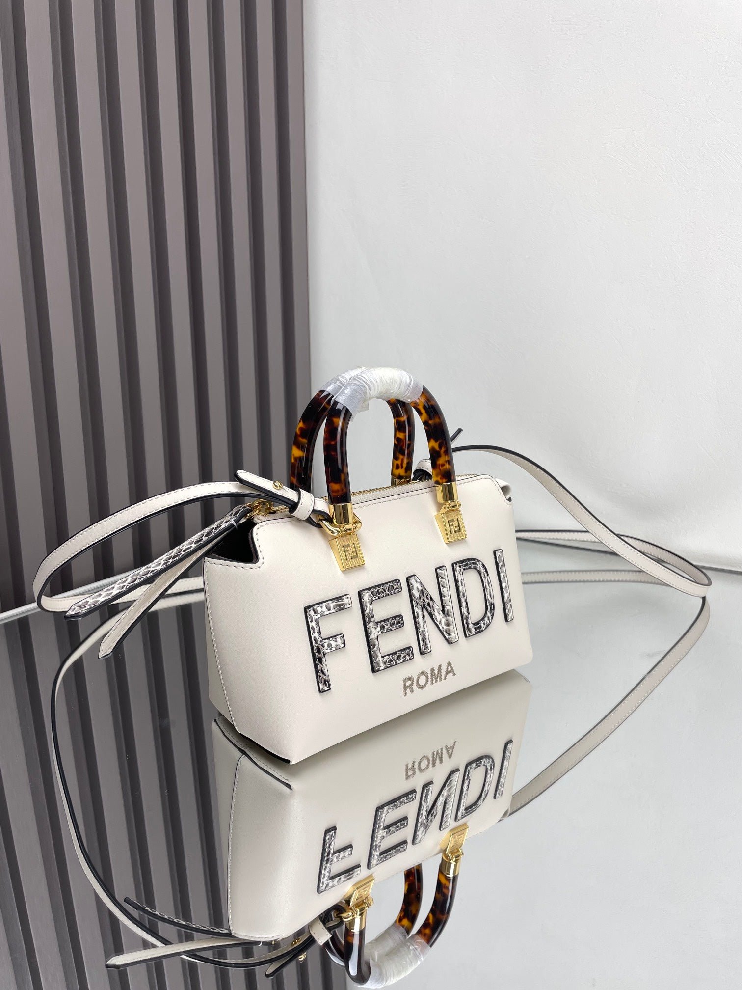 Alternative view of Fendi By The Way Mini 18 White Lambskin Gold
