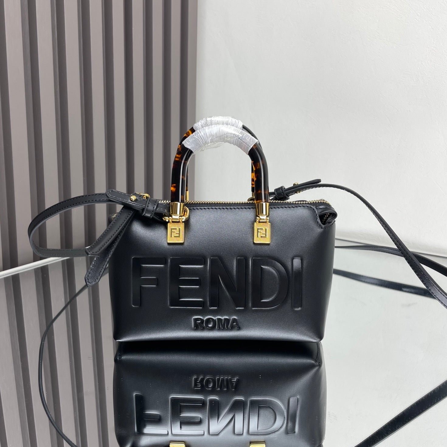 Fendi By The Way Mini Embossed Calfskin Bag