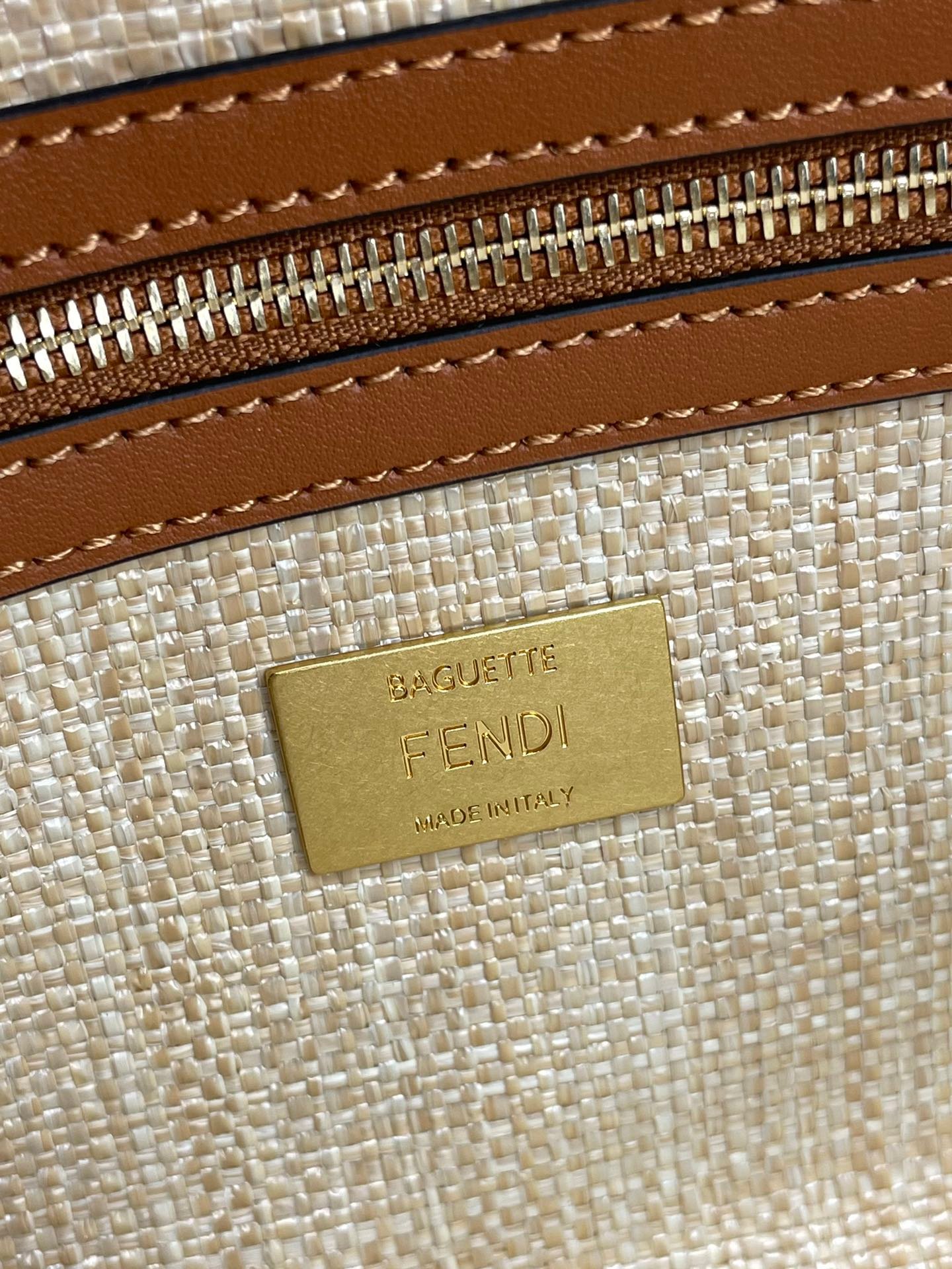 Fendi Baguette 27 Gold Tan Embroidery - Image 6