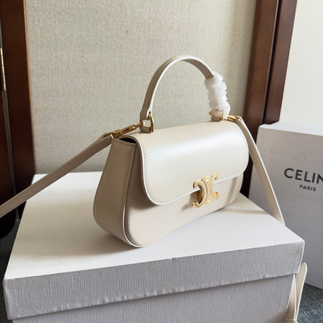 Celine Lola 20 Cream Calfskin Handbag - Image 5