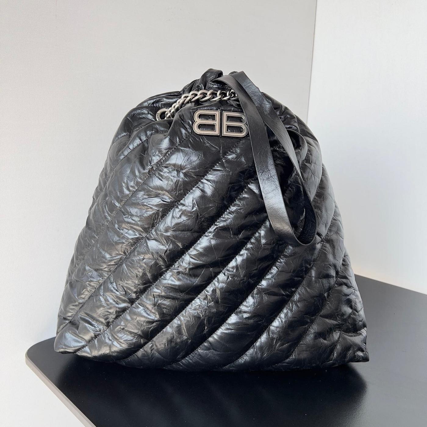Balenciaga Crush Large Tote 46cm Black Quilted