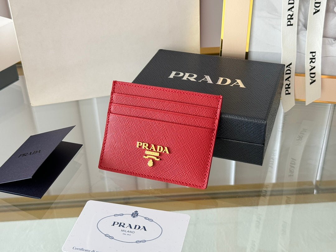Alternative view of Prada Style Red Leather Card Holder