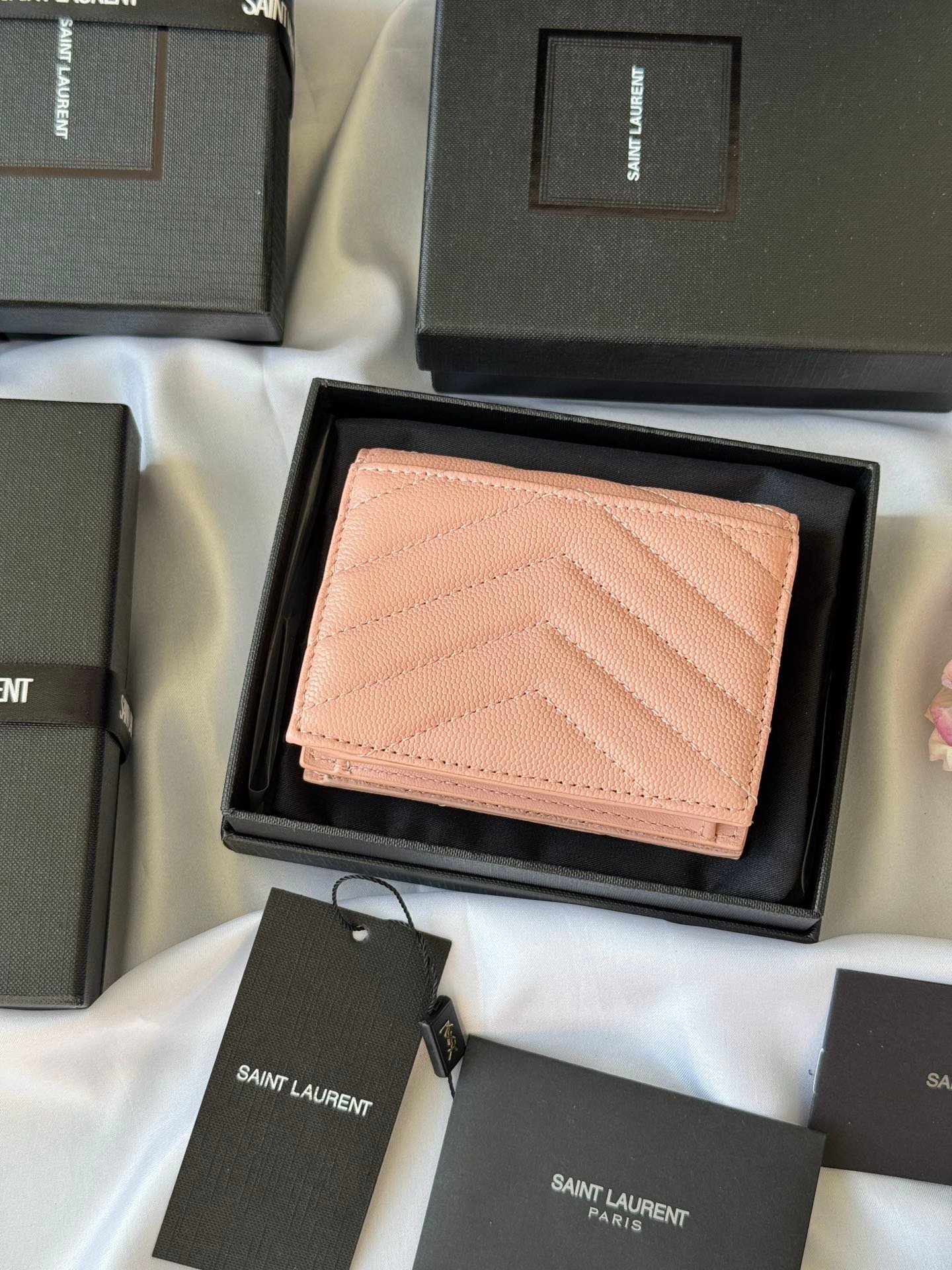 Alternative view of YSL Pink Quilted Leather Wallet