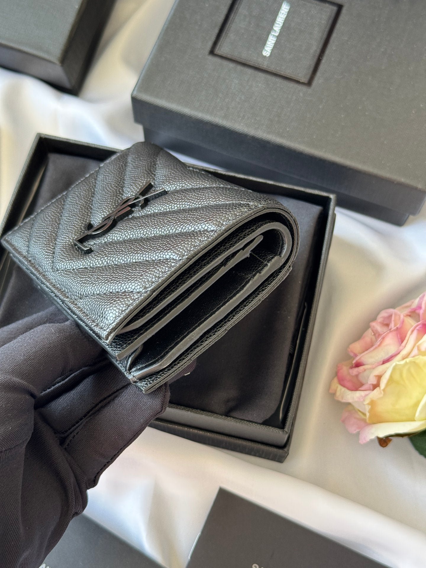 YSL Quilted Leather Luxury Wallet - Image 3