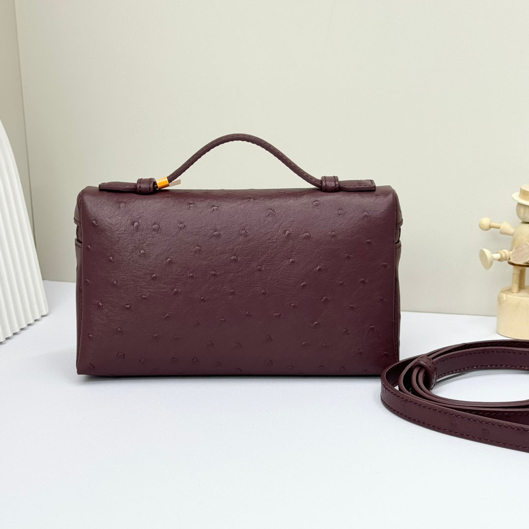 Loro Piana Extra Bag 19 Burgundy Gold - Image 8