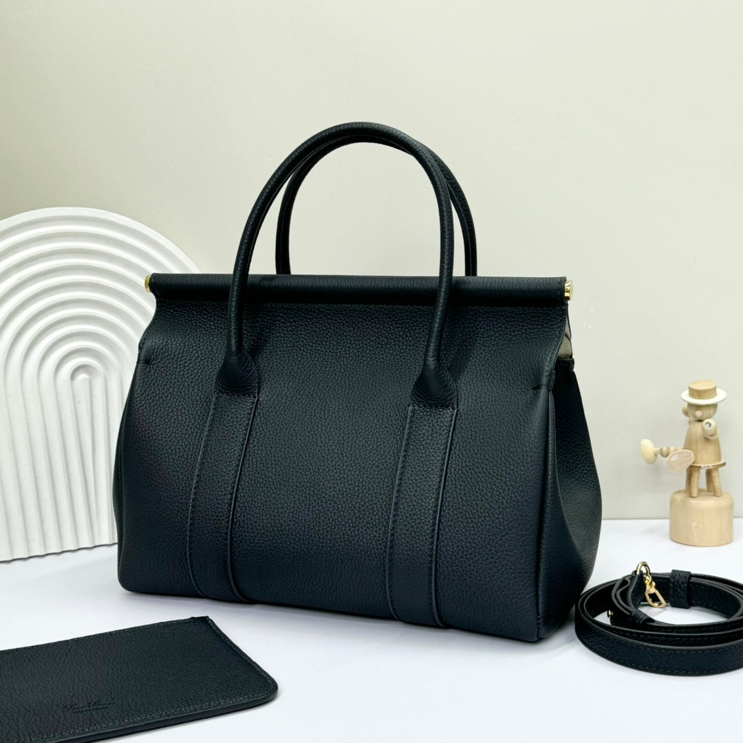Alternative view of Loro Piana Sesia Black Grain Handbag