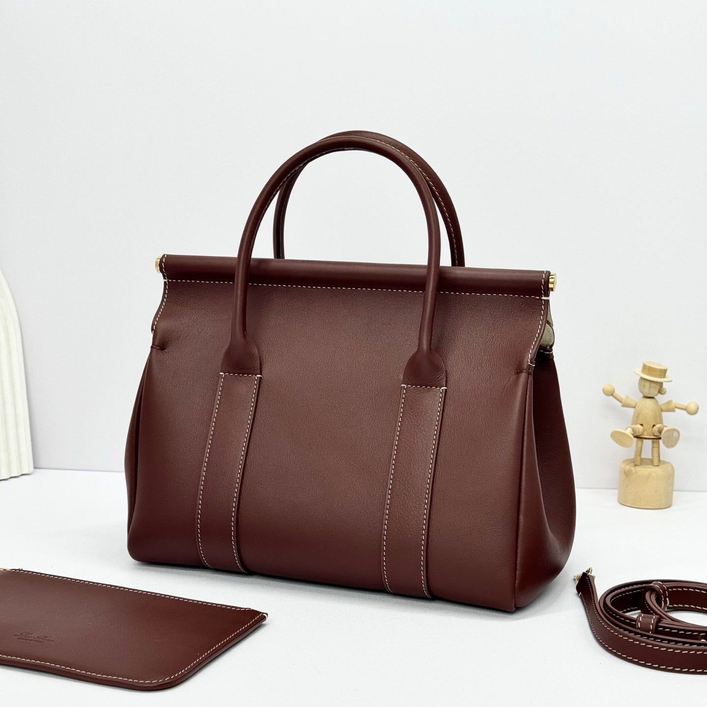 Alternative view of Loro Piana Sesia Wine Calf Tote