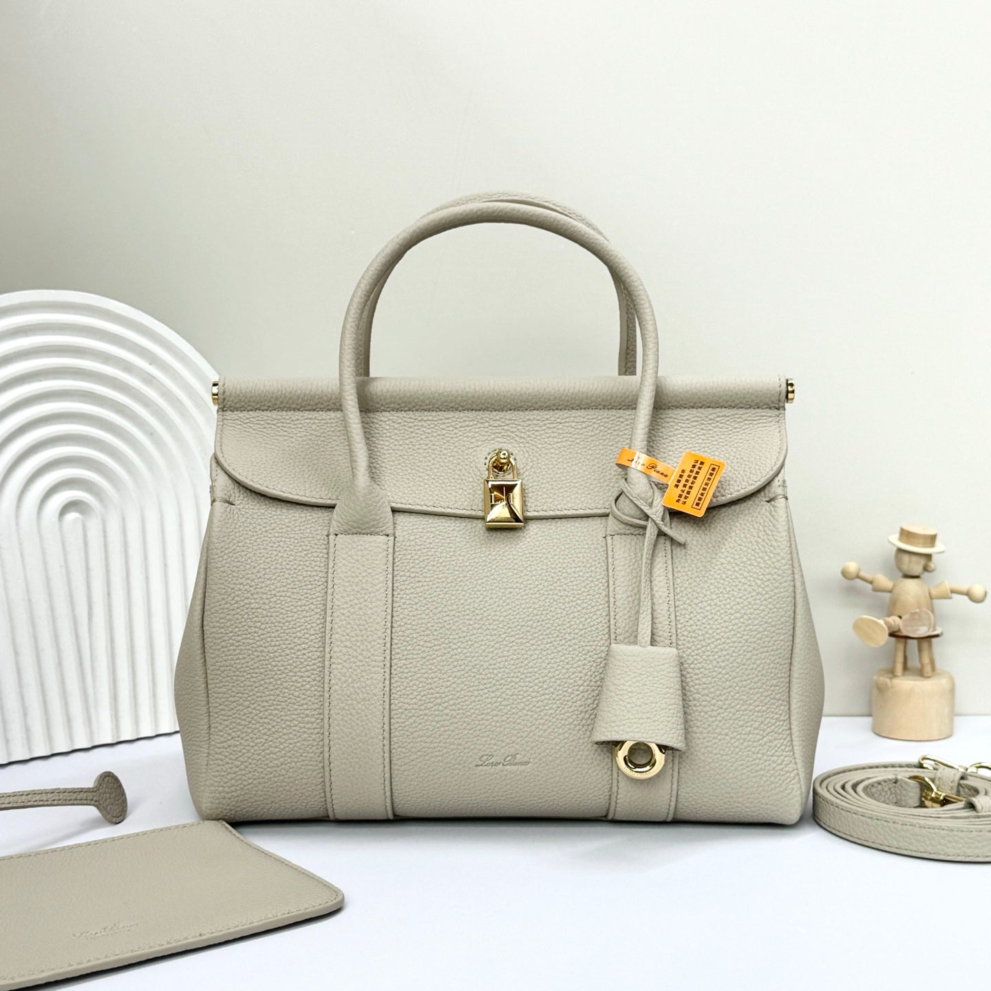 Loro Piana Sesia Grey Grain Tote