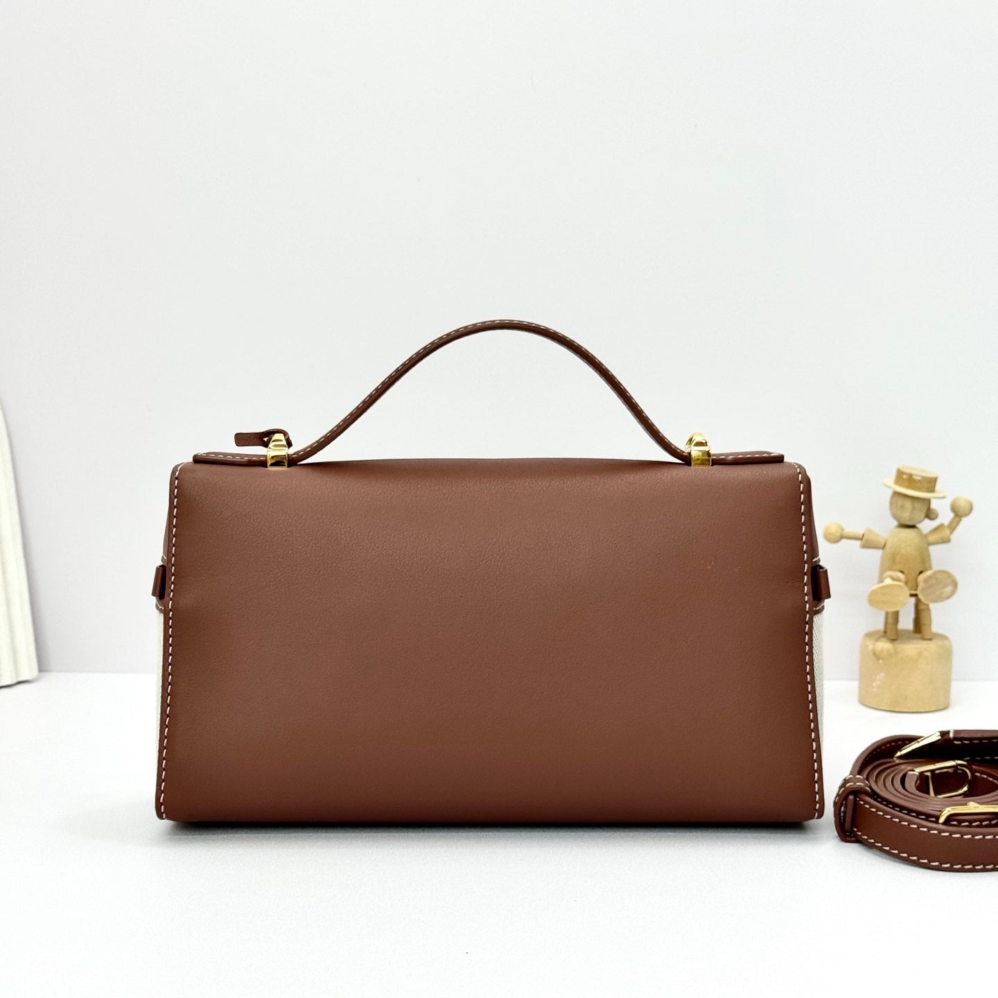 Alternative view of Loro Piana Extra Canvas Leather Bag