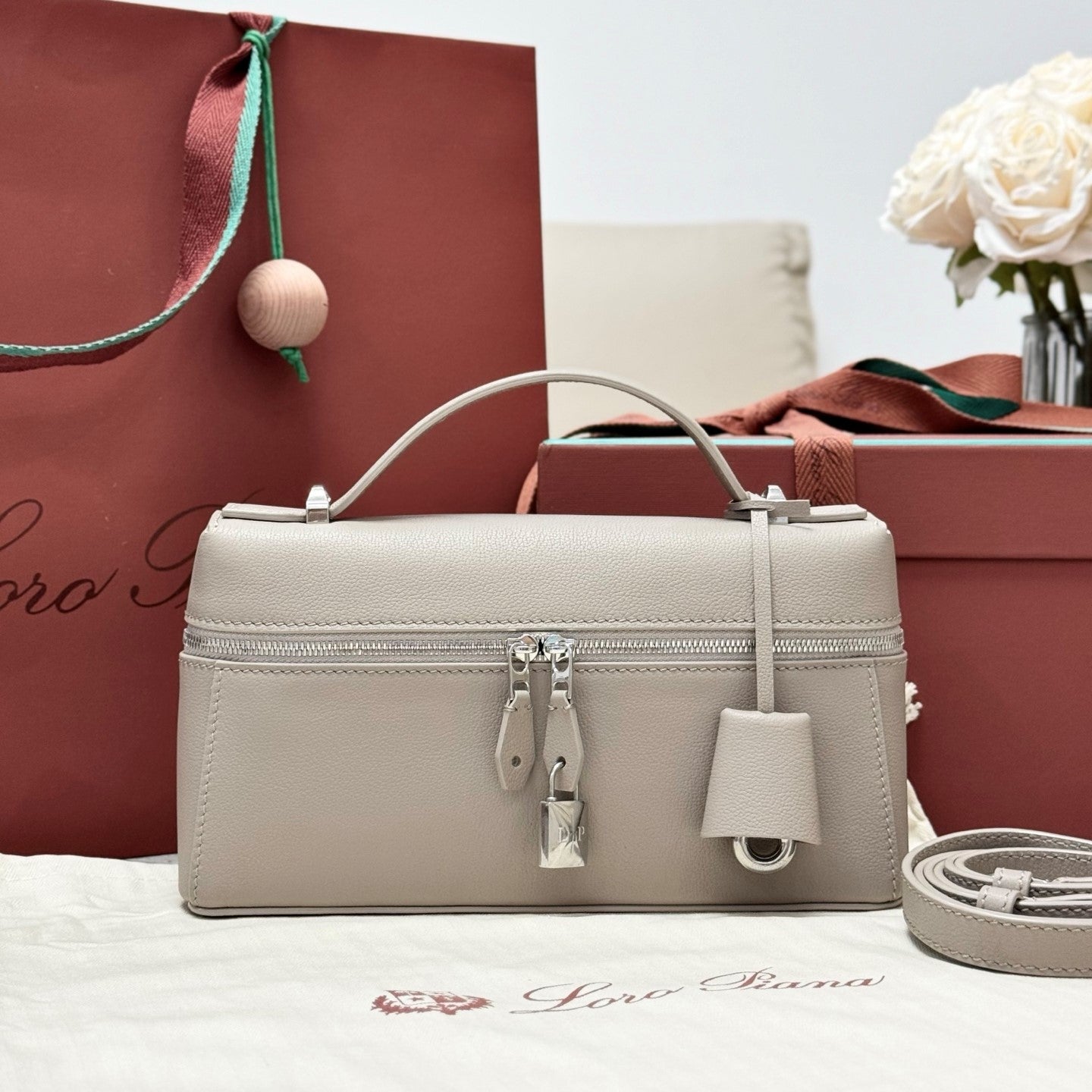 Loro Piana Extra Grey Grain Bag