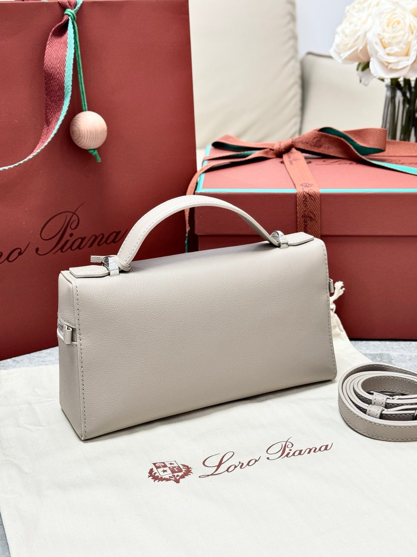 Alternative view of Loro Piana Extra Grey Grain Bag