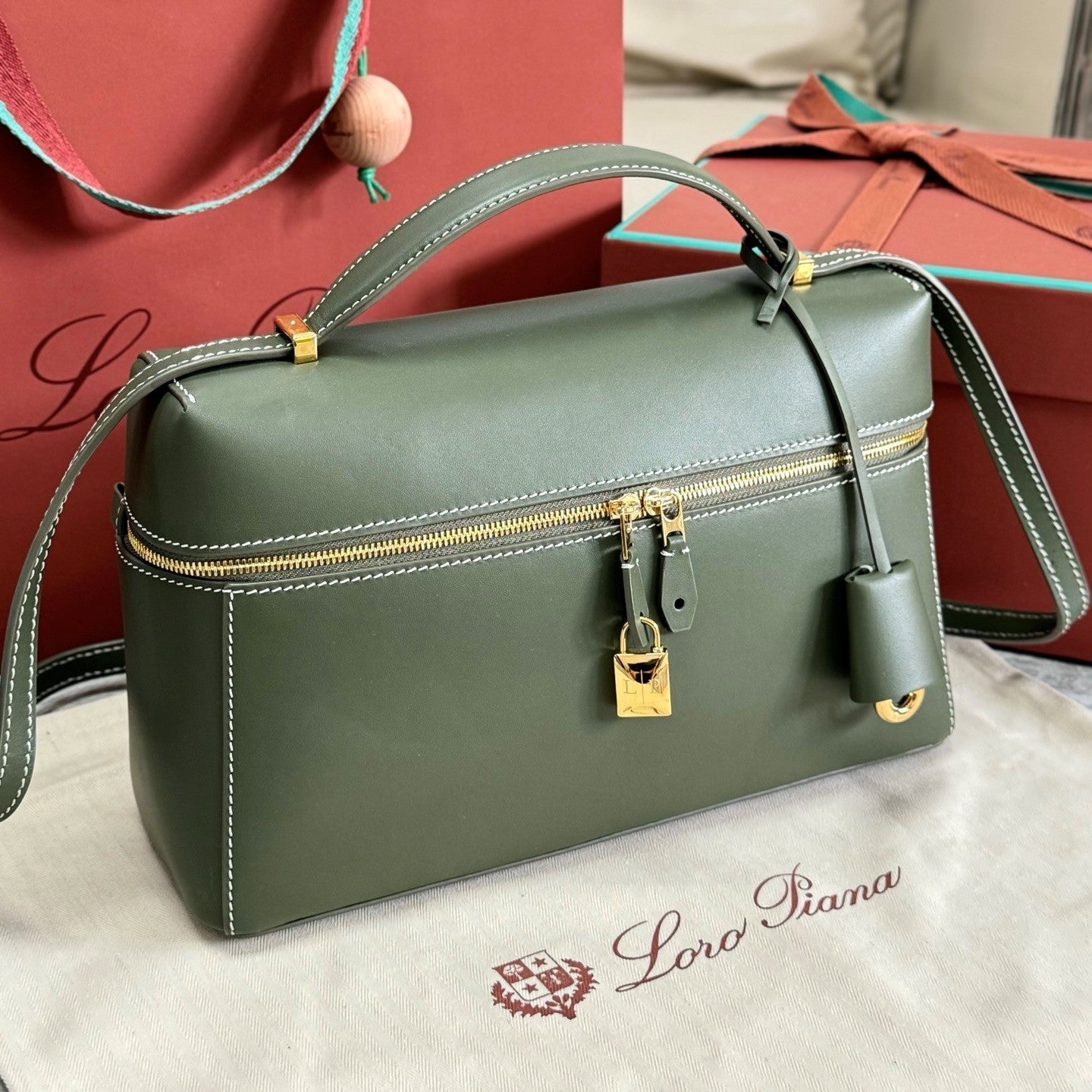 Alternative view of Loro Piana Extra Olive Calf Case