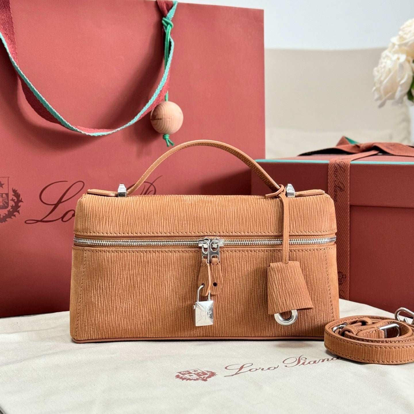 Loro Piana Extra Tan Suede Case