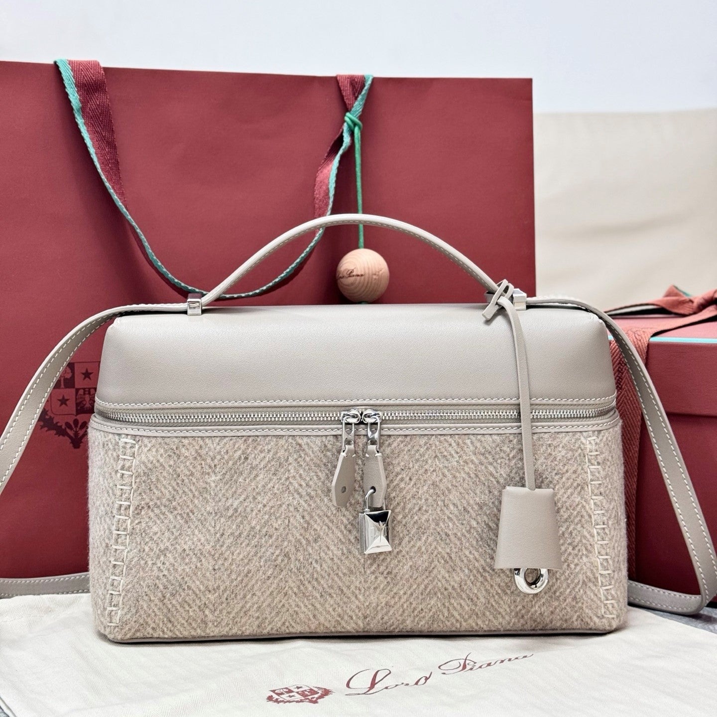 Loro Piana Extra Herringbone Wool Purse