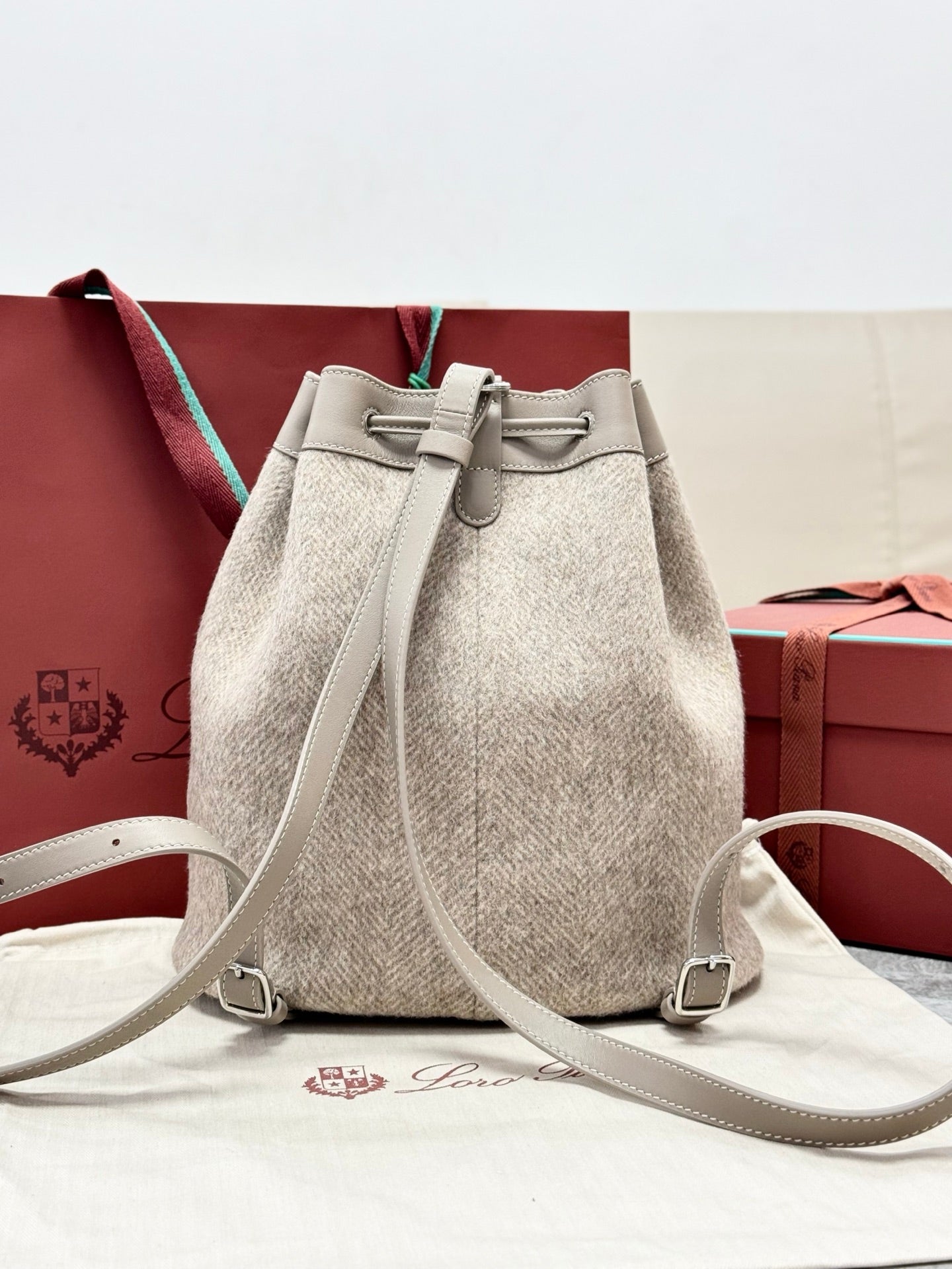 Alternative view of Loro Piana Bucket Wool Drawstring Bag