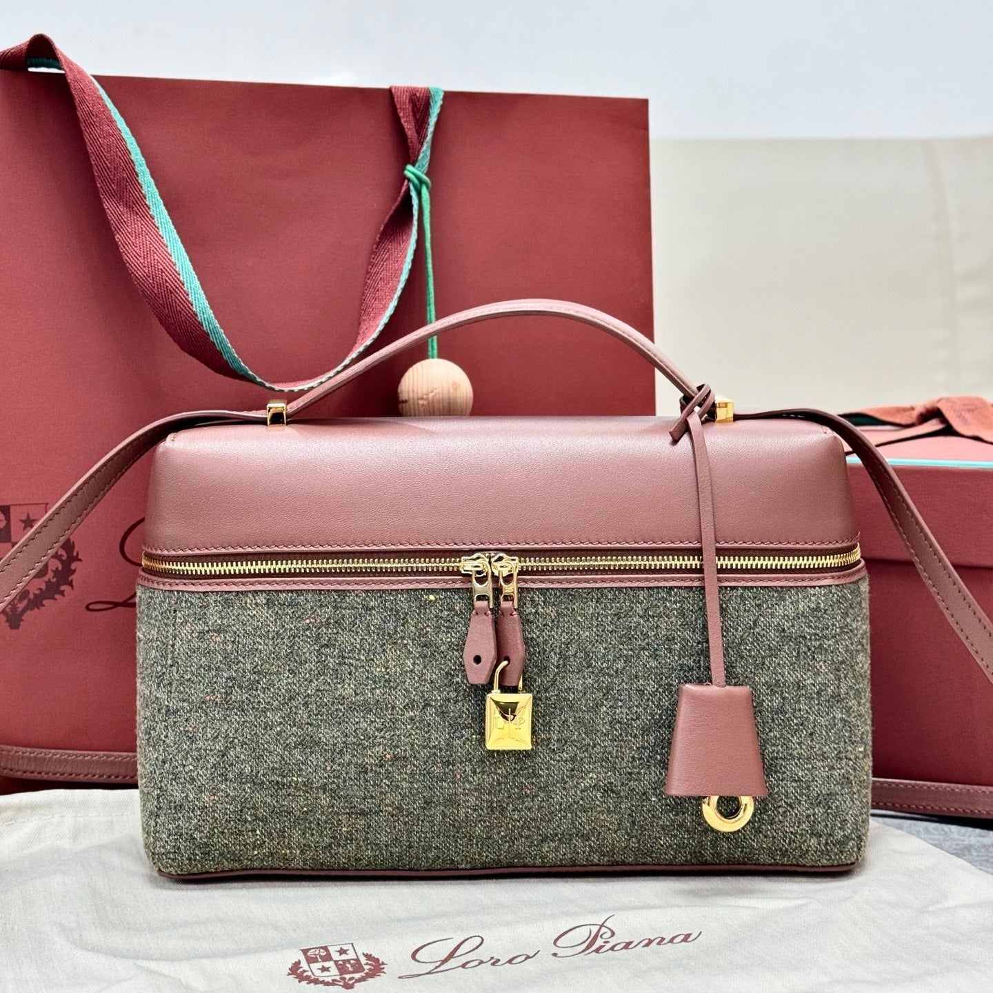Loro Piana Extra Tweed Leather Case