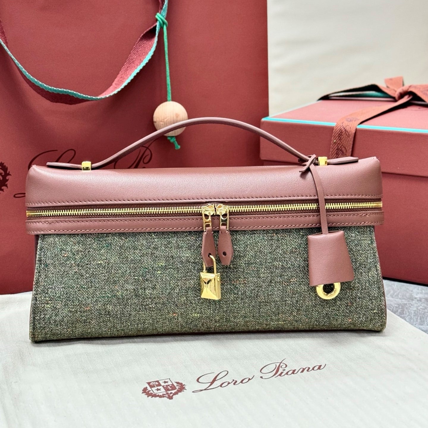 Loro Piana Extra Tweed Leather Case