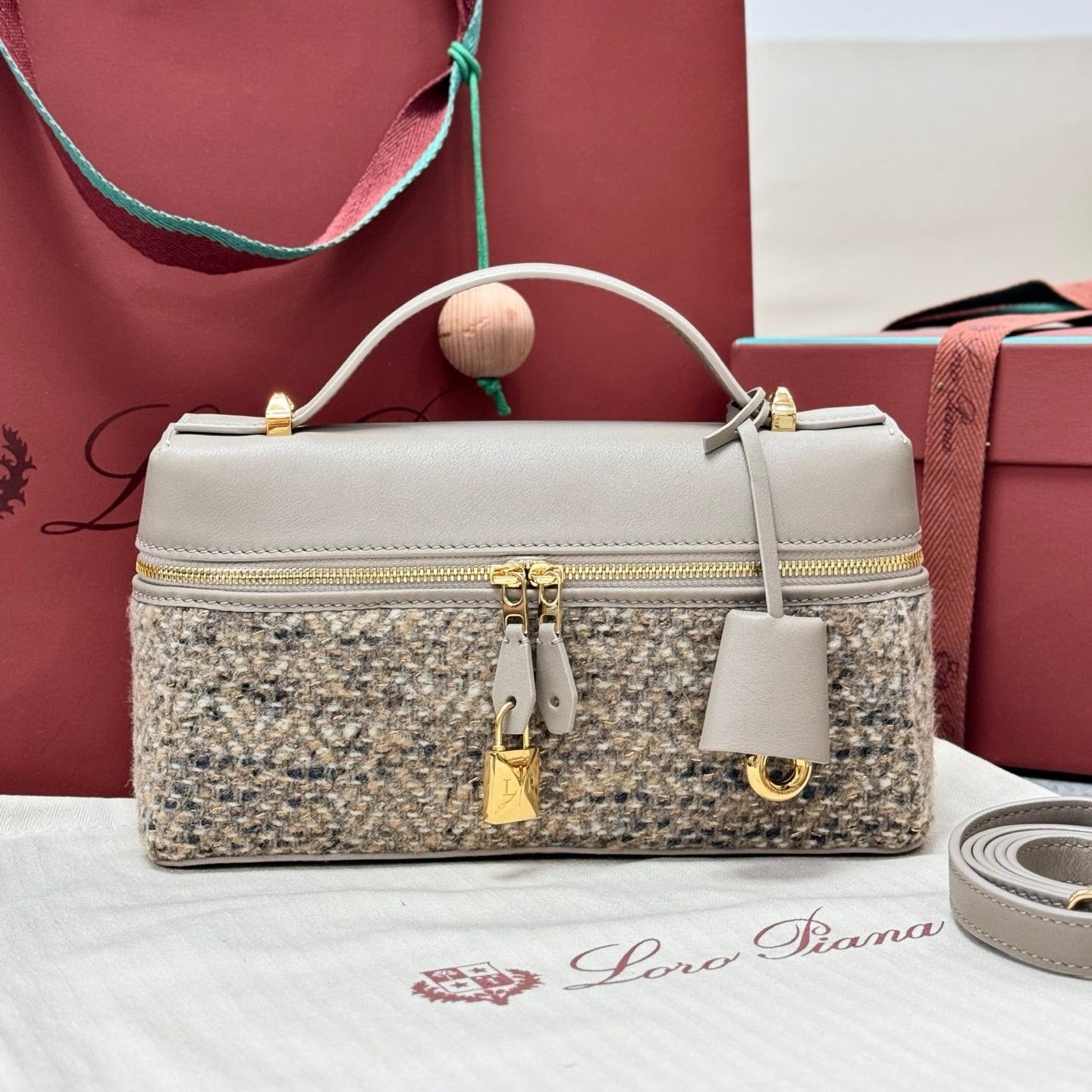 Loro Piana Extra Boucle Wool Handbag