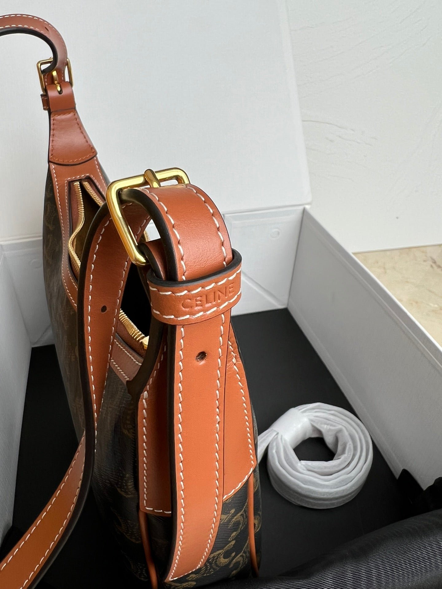 Celine Heloise 23 Canvas Hobo Bag - Image 8