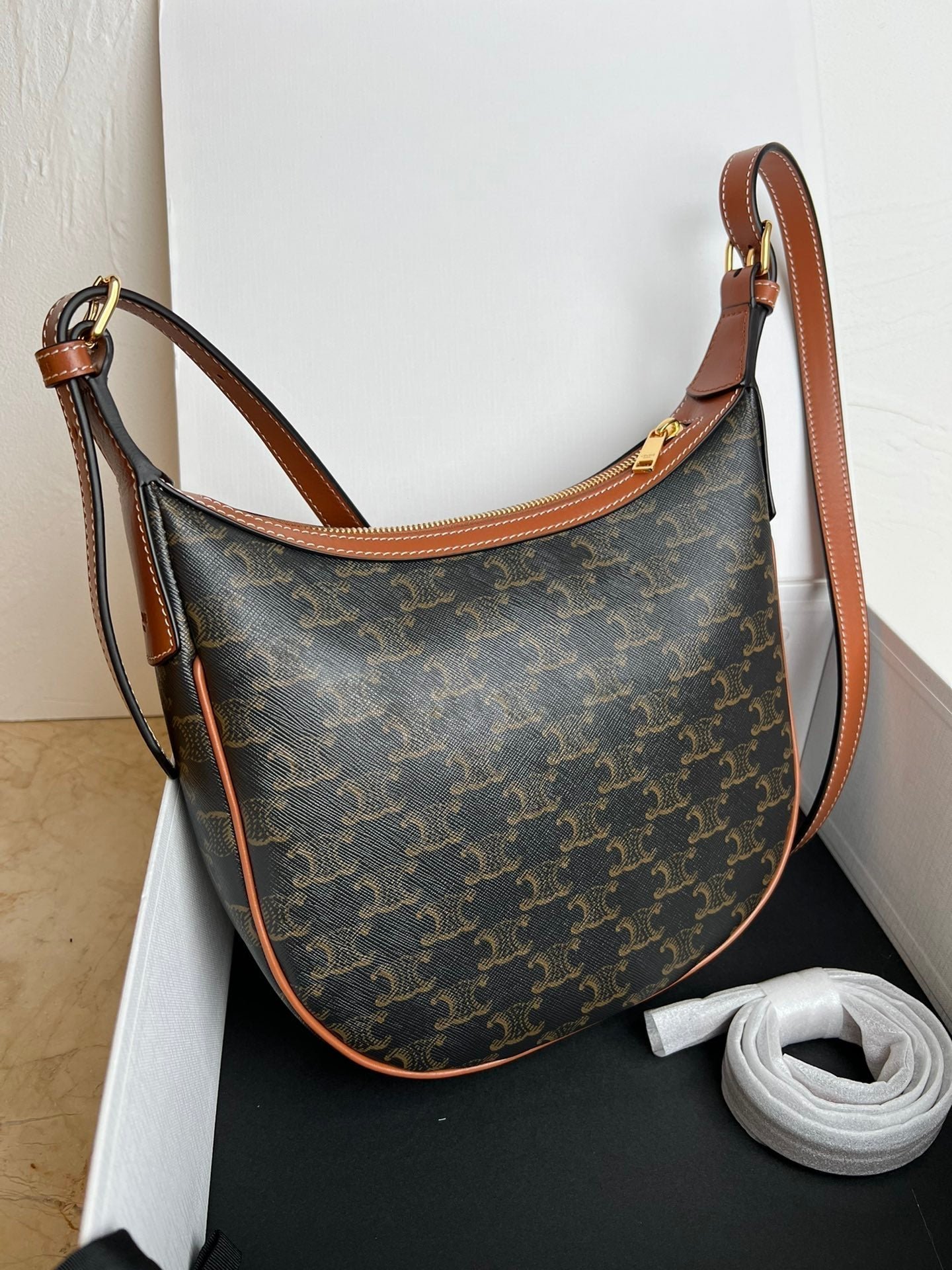 Celine Heloise 23 Canvas Hobo Bag - Image 2