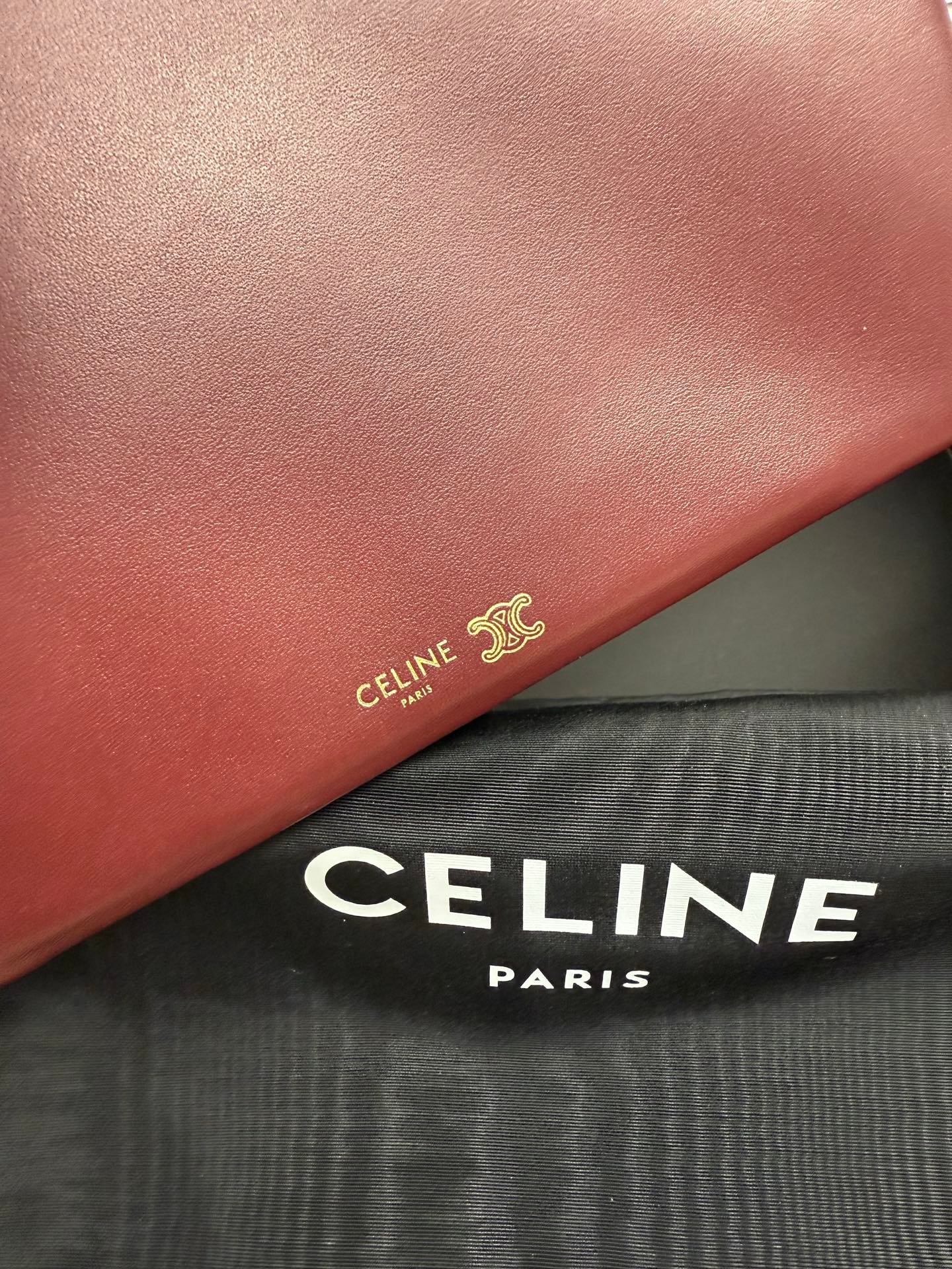 CELINE Burgundy Drawstring Bag - Image 7