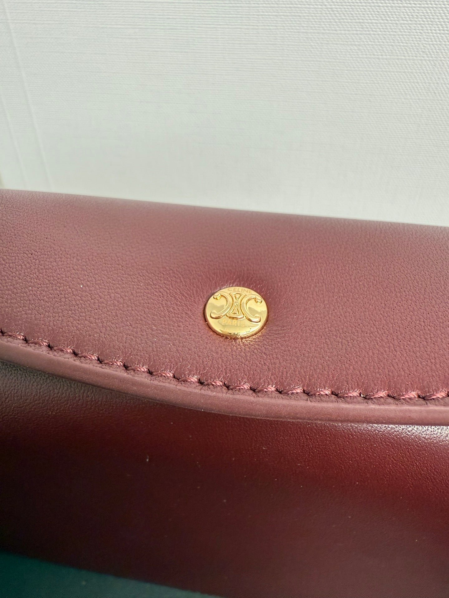 CELINE Burgundy Drawstring Bag - Image 6