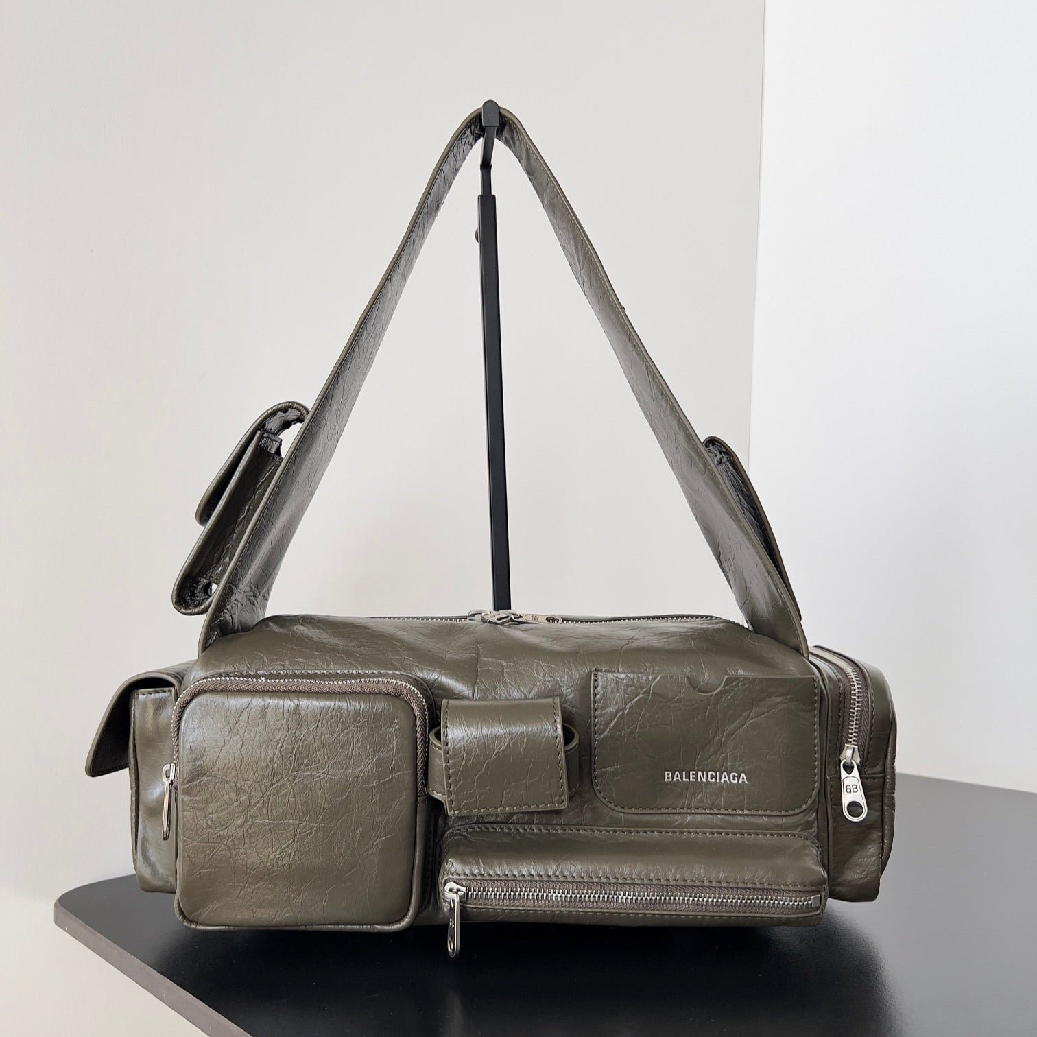 Balenciaga Superbusy 35cm Khaki Lambskin