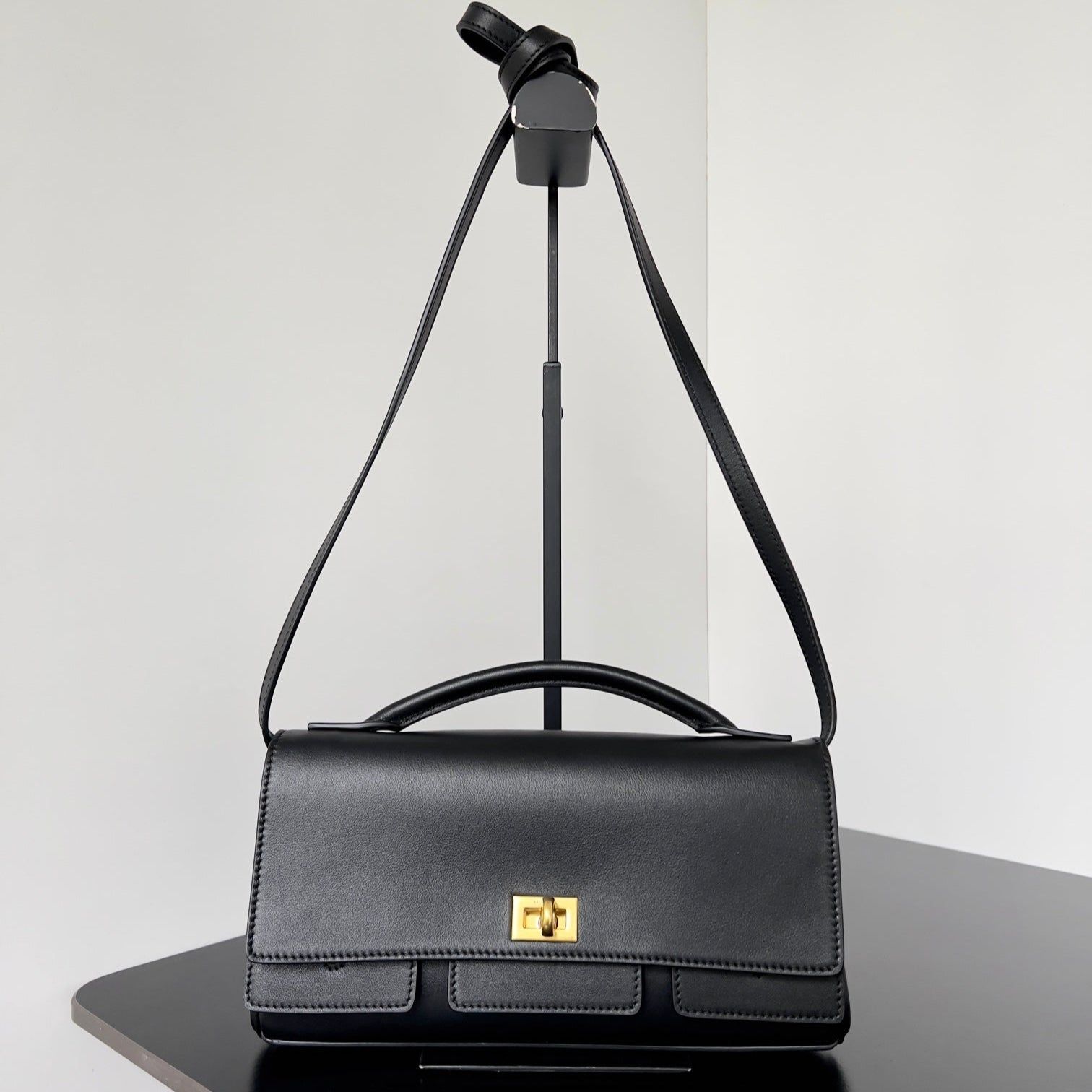 Balenciaga Bel Air Clutch 27cm Black Lambskin