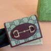 GUCCI Burgundy Horsebit Card Wallet